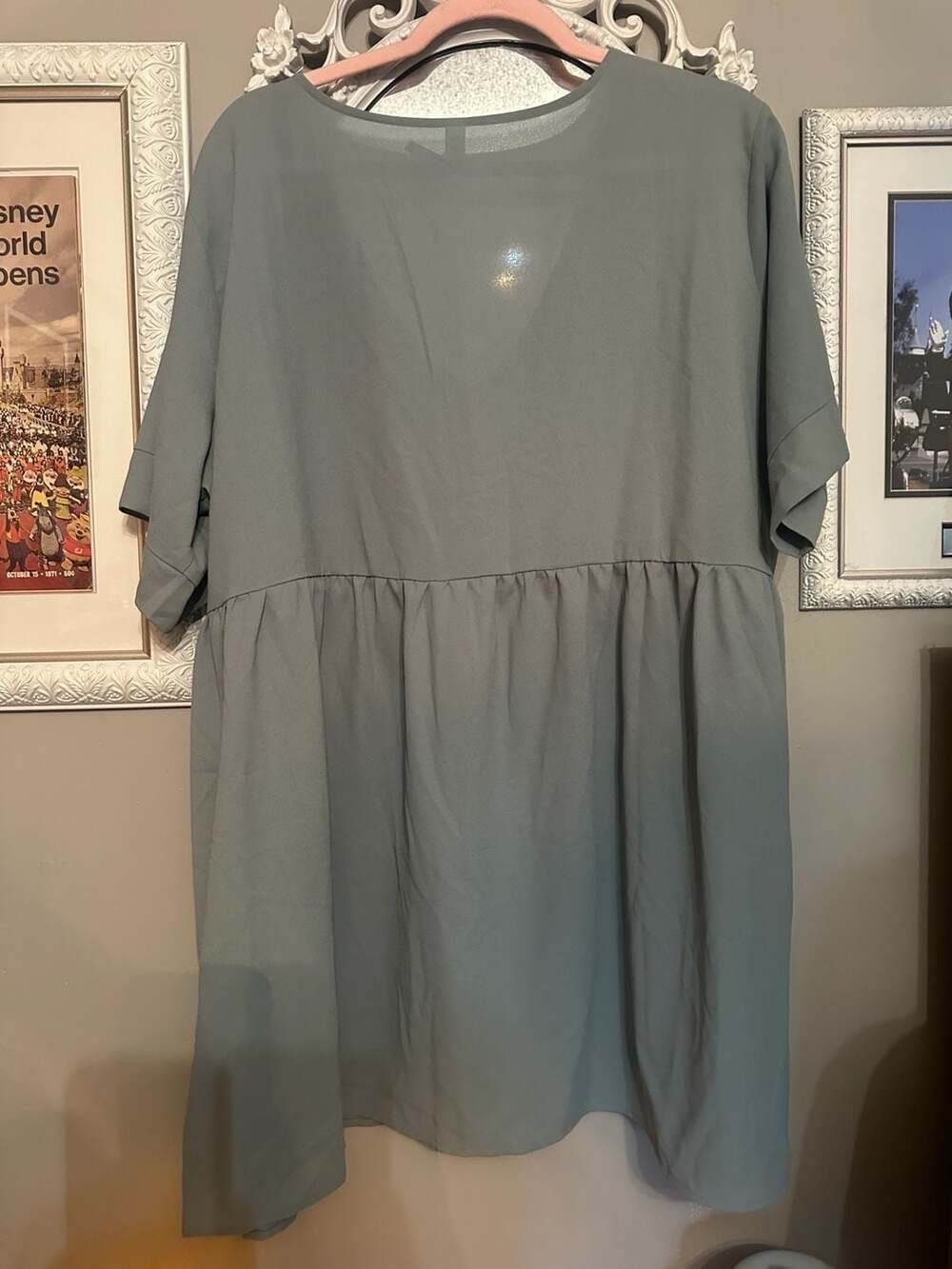 Zenana Outfitters Sage Green V-Neck Babydoll Tunic Top Style QT-2617X - Picture 6 of 6